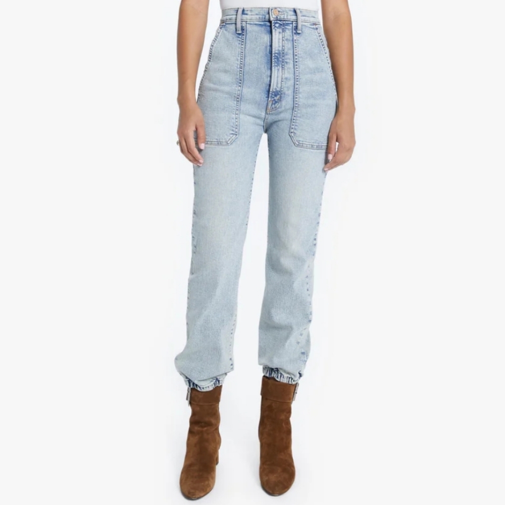 Mother Denim Jeans The Wrapper Patch Springy Ankle